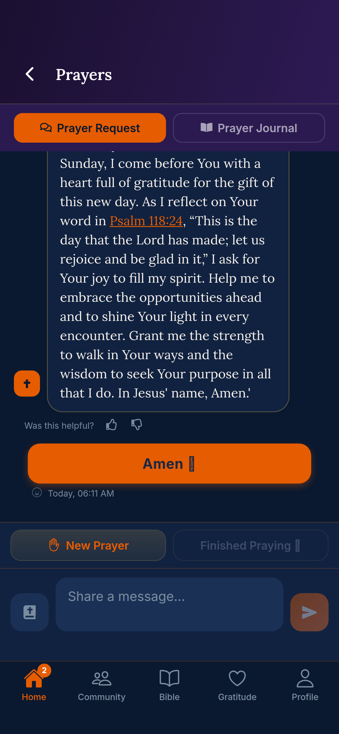 AI-powered Prayer Chat — guided by Pastor Faith