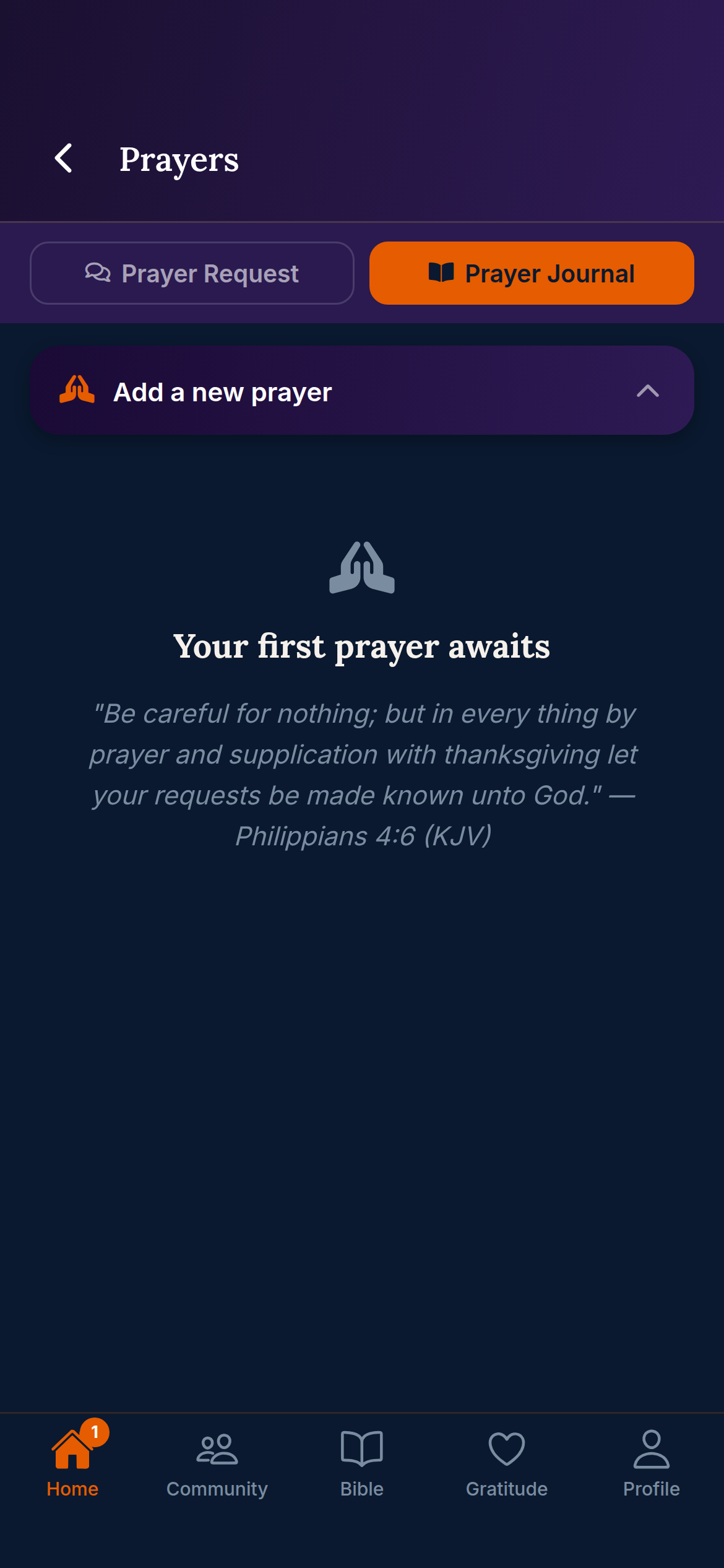 Prayer Journal — write and save your prayers